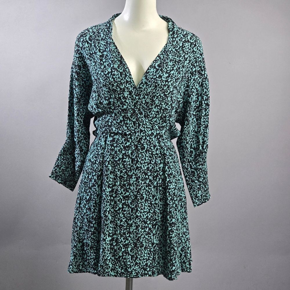 Zara Turquoise and Black Leopard Print Dress (Rack9)